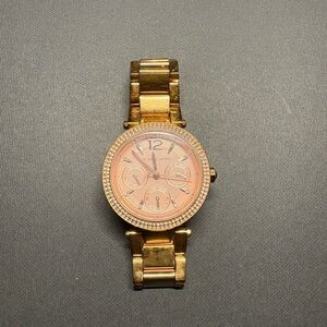Michael Kors Gold-Tone Watch with Crystal Details